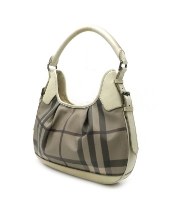 BURBERRY plaid shoulder bag PVC leather light beige brown Voir les baskets