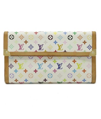 LOUIS VUITTON Monogram Multicolor Porto Tresor International Tri-Fold Wallet Bron White M92659 hantent personnes