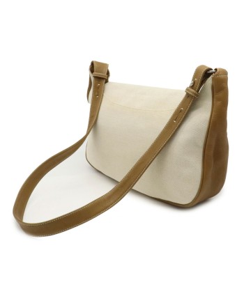 LOEWE Loewe Anagram Shoulder Bag Studs Canvas Leather Natural Khaki Brown 325.79.002 pas chere