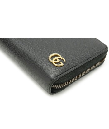 GUCCI Gucci GG Marmont Petit Round Long Wallet Leather Black 428736 soldes