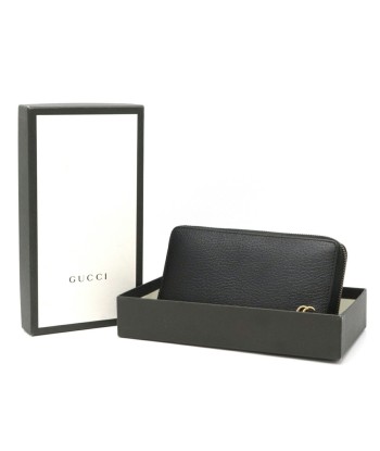 GUCCI Gucci GG Marmont Petit Round Long Wallet Leather Black 428736 soldes