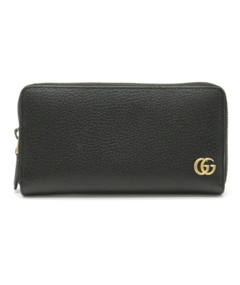 GUCCI Gucci GG Marmont Petit Round Long Wallet Leather Black 428736 soldes