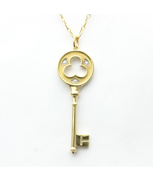 Tiffany Clover Key Necklace Yellow Gold (18K) Diamond Men,Women Fashion Pendant Necklace (Gold) Jusqu'à 80% De Réduction