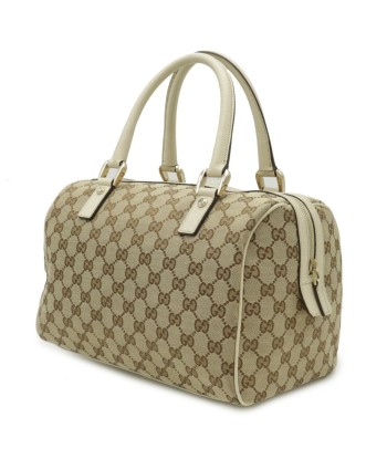 GUCCI Gucci GG canvas handbag leather khaki beige ivory 153026 basket pas cher