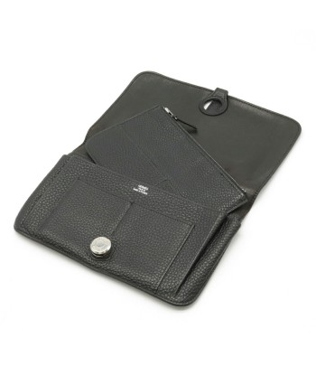 HERMES Hermes Dogon Duo GM Bi-fold wallet Leather Noir Black  H engraved pour bénéficier 