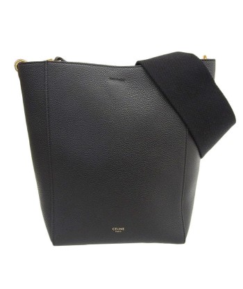 Celine CELINE Bag Ladies Shoulder Sangle Bucket Small Leather Black les muscles