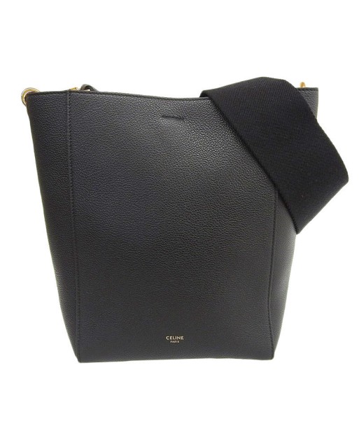 Celine CELINE Bag Ladies Shoulder Sangle Bucket Small Leather Black les muscles