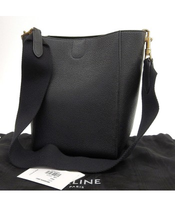 Celine CELINE Bag Ladies Shoulder Sangle Bucket Small Leather Black les muscles