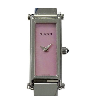 Gucci GUCCI Watch Ladies Pink Shell Quartz Stainless SS 1500L Bangle Square Silver de France