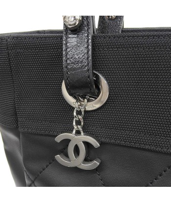 Chanel CHANEL Bag Paris Biarritz Ladies Tote Shoulder Coated Canvas Leather Black d'Europe débarque