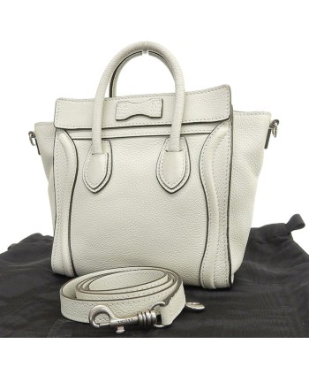 Celine CELINE Bag Ladies Handbag Shoulder 2way Mini Luggage Leather Nano Shopper Light Gray Faites des économies