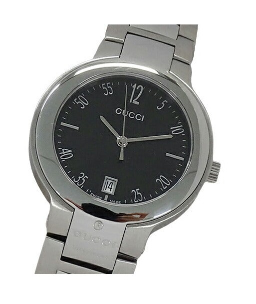 Gucci GUCCI Watch Mens Date Quartz Stainless SS 8900M Silver Black pas cher chine