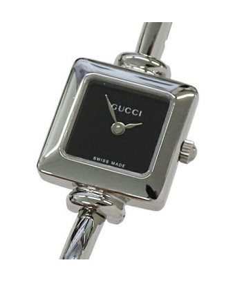 Gucci GUCCI Watch Ladies Quartz Stainless SS 1900L Square Bangle Silver Black est présent 