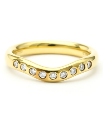 Tiffany Curved Band Ring PlatinumYellow Gold (18K) Diamond Band Ring offre 