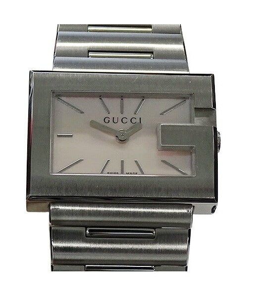 Gucci GUCCI Watch Ladies G Rectangle Shell Quartz 100L Stainless SS Silver votre