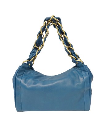 Chanel CHANEL Bag Womens Handbag Lamb Blue Amélioration de cerveau avec