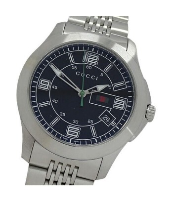 Gucci GUCCI Watch Mens G Timeless Date Quartz Stainless SS 126.2 Silver Black Shelly du meilleur 