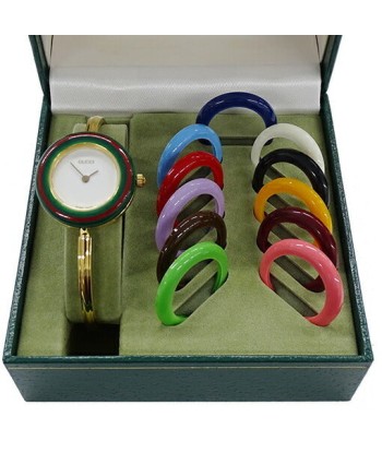 Gucci GUCCI Watch Ladies Change Bezel Quartz GP 11 / 12.2 12 Colors Bangle Gold Dans la société mordern