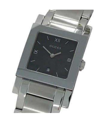 Gucci GUCCI Watch Mens Date Quartz Stainless SS 7900M.1 Square Silver Black le concept de la Pate a emporter 