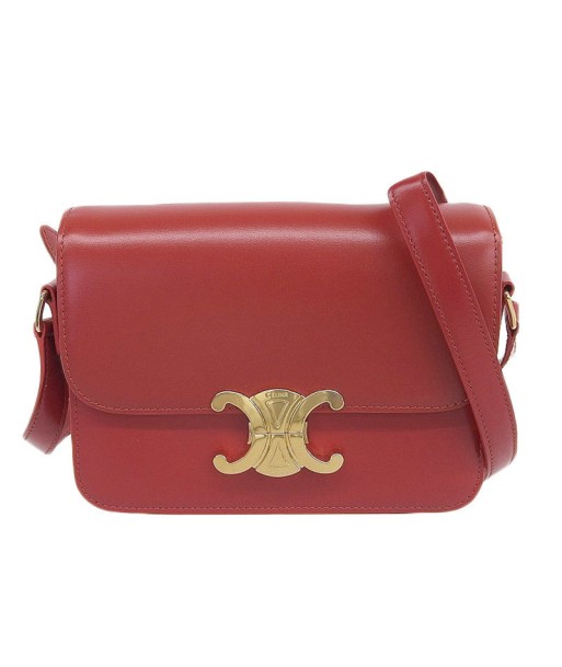 Celine CELINE Bag Ladies Shoulder Triomphe Small Calfskin Red ouvre sa boutique