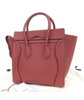 Celine CELINE Bag Womens Handbag Luggage Micro Shopper Calf Leather Red des créatures d'habitude