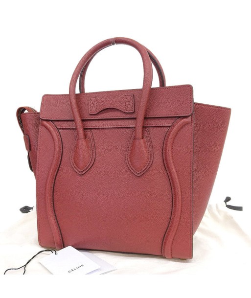 Celine CELINE Bag Womens Handbag Luggage Micro Shopper Calf Leather Red des créatures d'habitude