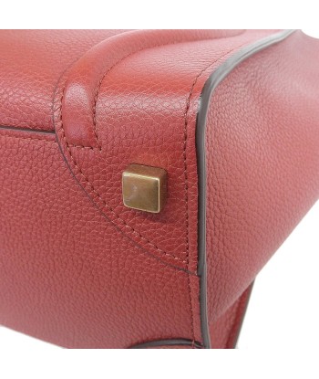 Celine CELINE Bag Womens Handbag Luggage Micro Shopper Calf Leather Red des créatures d'habitude