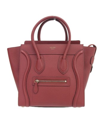 Celine CELINE Bag Womens Handbag Luggage Micro Shopper Calf Leather Red des créatures d'habitude