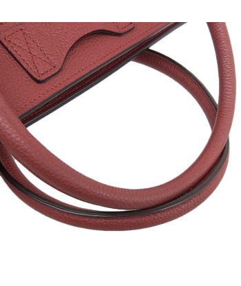 Celine CELINE Bag Womens Handbag Luggage Micro Shopper Calf Leather Red des créatures d'habitude