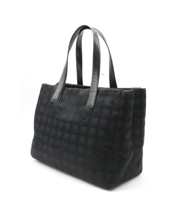 CHANEL Newline Tote MM Bag Shoulder Nylon Jaguar Leather Black A15991 Comparez et commandez 