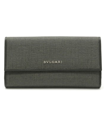 BVLGARI Bvlgari Weekend Bi-Fold W Long Wallet Double Leather PVC Black Gray 32589 de l' environnement