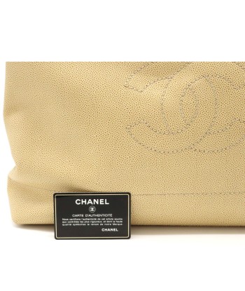 CHANEL Caviar Skin Coco Mark Tote Bag Shoulder Beige sur le site 