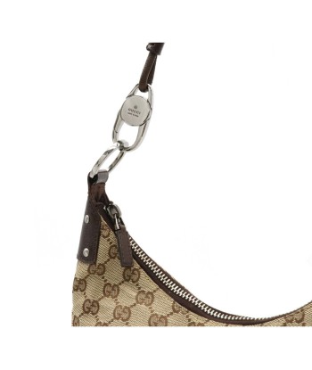 GUCCI Gucci GG canvas shoulder bag leather khaki beige dark brown 115003 de l' environnement