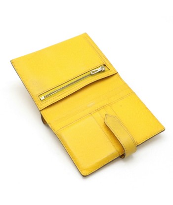 HERMES Hermes Bean Folded Wallet Yellow Vaux Epson Leather  G Engraved Faites des économies