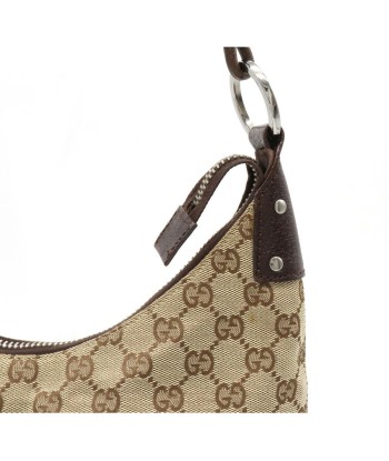 GUCCI Gucci GG canvas shoulder bag leather khaki beige dark brown 115003 de l' environnement