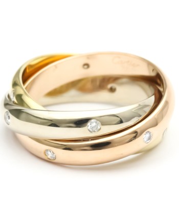 Cartier Trinity Pink Gold (18K)White Gold (18K)Yellow Gold (18K) Fashion Diamond Band Ring Gold rembourrage situé sous