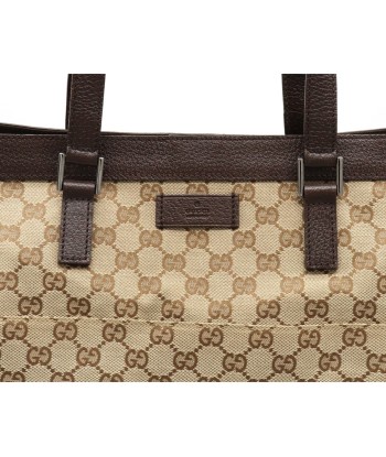 GUCCI Gucci GG canvas tote bag shoulder khaki beige dark brown 152601 livraison gratuite