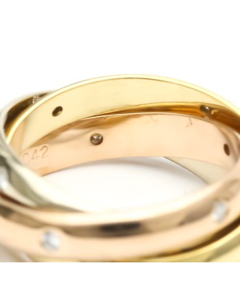 Cartier Trinity Pink Gold (18K)White Gold (18K)Yellow Gold (18K) Fashion Diamond Band Ring Gold rembourrage situé sous