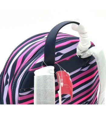 kate spade Kate Spade Carissa Lip Print Border Stripe Medium Rucksack Backpack Nylon Pink Multi WKRU6587 de pas cher