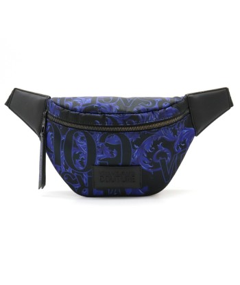 VERSACE JEANS COUTURE Versace Jeans Couture Baroque Waist Bag Body Nylon Leather Blue Black shop