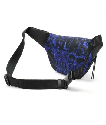 VERSACE JEANS COUTURE Versace Jeans Couture Baroque Waist Bag Body Nylon Leather Blue Black shop