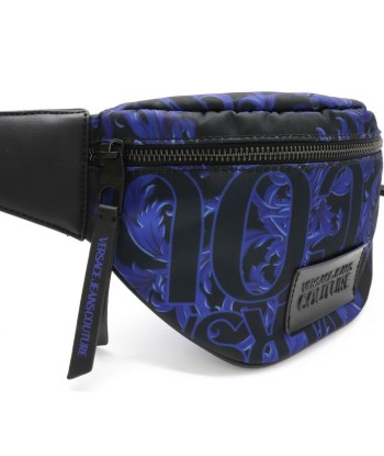 VERSACE JEANS COUTURE Versace Jeans Couture Baroque Waist Bag Body Nylon Leather Blue Black shop