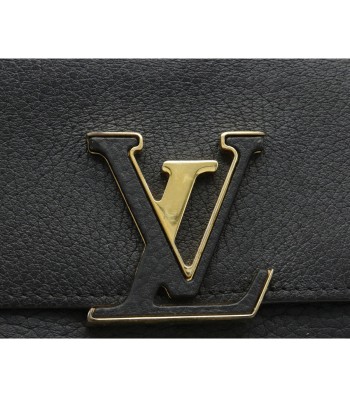 LOUIS VUITTON Louis Vuitton Portofeuil Capsine Long Bi-Fold Wallet Leather Noir Black Fuchsia Pink M61248 à prix réduit toute l'année