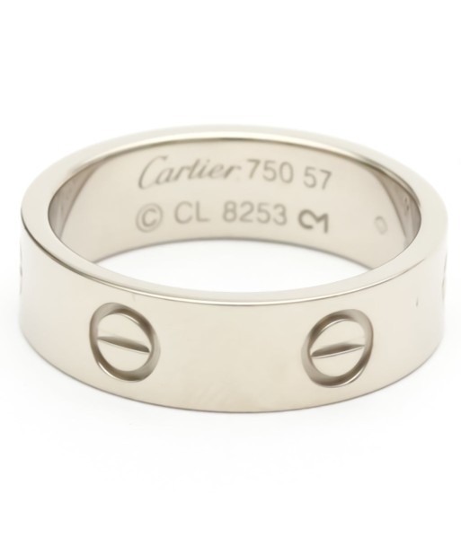 Cartier Love Love Ring White Gold (18K) Fashion No Stone Band Ring Silver meilleur choix