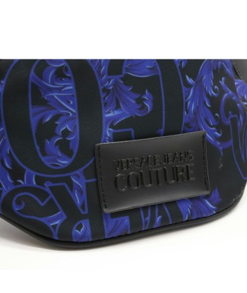 VERSACE JEANS COUTURE Versace Jeans Couture Baroque Waist Bag Body Nylon Leather Blue Black shop