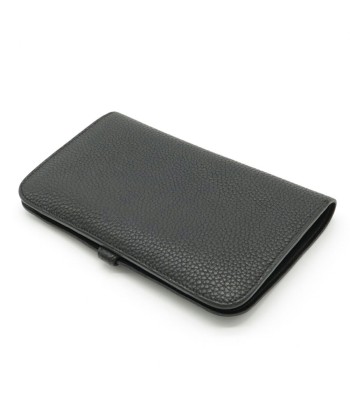 HERMES Hermes Dogon Duo GM Bi-fold wallet Leather Noir Black  P engraved la colonne vertébrale