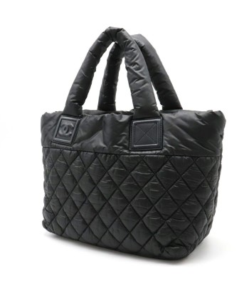 CHANEL Coco Cocoon Small Tote Bag Handbag Quilted Nylon Leather Black 8610 store