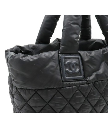 CHANEL Coco Cocoon Small Tote Bag Handbag Quilted Nylon Leather Black 8610 store