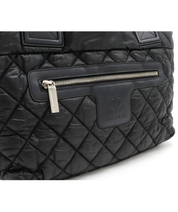 CHANEL Coco Cocoon Small Tote Bag Handbag Quilted Nylon Leather Black 8610 store