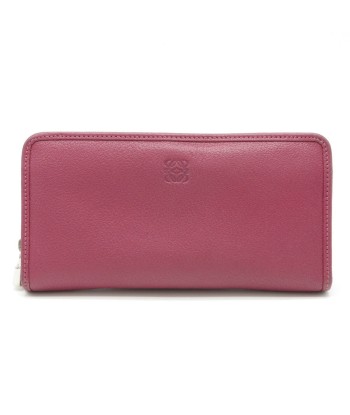 LOEWE Loewe Amazona Anagram Zip Around Round Purse Leather Pink Purple 113N95.F13 les muscles